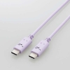 ELECOM USB2.0ケーブル TypeC-TypeC PD対応 顔つきタイプ 長さ1.0m スリーピー(パープル×ブラック) MPA-CCF10PUF