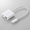 ELECOM 映像変換アダプタ TypeC-HDMI 給電ポート付 PD・60Hz対応 長さ0.15m ホワイト MPA-CHDMIPDSMWH