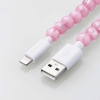 ELECOM コードジュエリー 《&me》 TypeA-Lightning 長さ1.0m ピンクマーブル MPA-CJAL10PN
