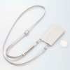 ELECOM スマホショルダーストラップ カードケース付 レザー ライトグレー P-STSDCDPLGYL