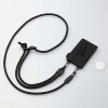 ELECOM スマホショルダーストラップ カードケース付 丸紐6mm ブラック P-STSDCDR06BK