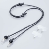 ELECOM スマホショルダーストラップ 《&Me》 レザー丸紐6mm ストラップホールシート付 ブラック P-STSDH2LR06BK
