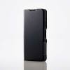 ELECOM ソフトレザーケース 手帳型 Xperia Ace &#8546;用 ウルトラスリムタイプ 磁石付 ブラック PM-X223PLFUBK