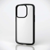 ELECOM ハイブリッドケース 《TOUGH SLIM LITE》 iPhone14 Pro用 背面クリアタイプ フレームカラーブラック PM-A22CTSLFCBK