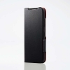 ELECOM ソフトレザーケース 手帳型 かんたんスマホ3用 ウルトラスリムタイプ 磁石付 ブラック PM-K222PLFUBK