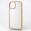ELECOM ハイブリッドケース iPhone15用 《TOUGH SLIM LITE》 高硬度 カフェオレ PM-A23ATSLFCBE