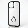 ELECOM ハイブリッドケース iPhone15用 《TOUGH SLIM LITE》 高硬度 リング付 ブラック PM-A23ATSLFCRBK
