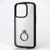 ELECOM ハイブリッドケース 《TOUGH SLIM LITE》 iPhone15Pro用 高硬度 リング付 ブラック PM-A23CTSLFCRBK
