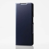 ELECOM ソフトレザーケース moto g24用 手帳型 ウルトラスリムタイプ ネイビー PM-R241PLFUNV