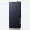 ELECOM ソフトレザーケース AQUOS wish4用 手帳型 ウルトラスリムタイプ ネイビー PM-S241PLFUNV