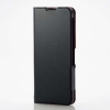 ELECOM ソフトレザーケース BASIO active2シンプルスマホ7・activeシンプルスマホ6用 手帳型 ウルトラスリムタイプ ブラック PM-S243PLFUBK