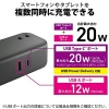 ELECOM デスクトップ型USBタップ AC2個口+TypeA×1+TypeC×1 コード長1.0m デスクトップ型USBタップ AC2個口+TypeA×1+TypeC×1 コード長1.0m T-U04-2210BK 画像5