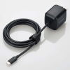 ELECOM ノートPC用ACアダプター USB充電器 PD対応 65W TypeCケーブル一体 2.0m スイングプラグ ブラック ACDC-PD8665BK