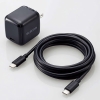 ELECOM ノートPC用ACアダプター USB充電器 PD対応 65W TypeC1ポート C-Cケーブル付属 2.0m ブラック ACDC-PD8765BK