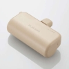 ELECOM モバイルバッテリー リチウムイオン電池 直差し 12W 5000mAh USB Type-C入力1ポート Lightning出力プラグ ベージュ DE-C59L-5000BE