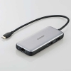 ELECOM Type-C ドッキングステーション USB PD対応 USB 10Gbps×2 HDMI 充電用TypeC データ転送用TypeC LANポート シルバー DST-C27SV