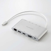 ELECOM Type-Cドッキングステーション USB PD対応 USB-A×3 Displayport HDMI D-sub 4極φ3.5端子 SD+microSD LAN シルバー DST-C28SV