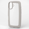 ELECOM ハイブリッドケース 《&me》 iPhone16用 &Me ぷっくりフレーム グレージュ PM-A24AHVPGB