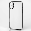 ELECOM ソフトケース iPhone16Plus用 メタリック加工 メタリックブラック PM-A24BUCTMKBK