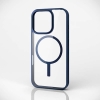 ELECOM ハイブリッドケース 《MAGKEEP》 iPhone16Pro用 フレームカラー ネイビー PM-A24CMAG03NV