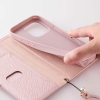 ELECOM ソフトレザーケース 《&me》 iPhone16Pro用 手帳型 磁石付 リング付 ピンク ソフトレザーケース 《&me》 iPhone16Pro用 手帳型 磁石付 リング付 ピンク PM-A24CPLFJM2PN 画像2