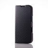 ELECOM ソフトレザーケース iPhone16Pro用 手帳型 薄型 磁石付 カーボンブラック ソフトレザーケース iPhone16Pro用 手帳型 薄型 磁石付 カーボンブラック PM-A24CPLFUCB 画像1
