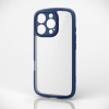 ELECOM iPhone 16 Pro ハイブリッドケース TOUGH SLIM LITE フレームカラー 背面クリア 極限保護 ネイビー PM-A24CTSLFCKNV