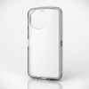 ELECOM AQUOS sense9(SH-53E) ハイブリッドケース TOUGH SLIM LITE キャンディフレームカラー 背面クリア ストラップシート付属 クリアブラック PM-S244TSLAFCBK