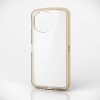 ELECOM AQUOS sense9(SH-53E) ハイブリッドケース TOUGH SLIM LITE キャンディフレームカラー 背面クリア ストラップシート付属 クリアグレージュ PM-S244TSLAFCGB