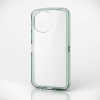 ELECOM AQUOS sense9(SH-53E) ハイブリッドケース TOUGH SLIM LITE キャンディフレームカラー 背面クリア ストラップシート付属 クリアグリーン PM-S244TSLAFCGN