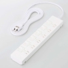 ELECOM イージーリリースタップ 雷サージ付 ホコリシャッター付 6個口 スイングプラグ 1.0m ホワイト T-KF07M-2630WH
