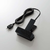 ELECOM USBクリップタップ 雷サージ付 ホコリシャッター付 3個口 スイングプラグ USBA×2 2.4A 2.5m ブラック T-U05-3225BK