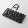 ELECOM キーボード 有線 メンブレン式 コンパクト Caps Lock機能無効化スイッチ搭載 抗菌 ブラック TK-CM10UMKBK