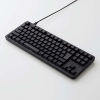 ELECOM メカニカルキーボード Leggero 有線 USB Type-C着脱式 テンキーレス 茶軸 ブラック TK-MC30UKTBK