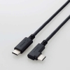 ELECOM USB2.0ケーブル C-Cタイプ 認証品 PD対応対応 L字コネクタ やわらか 2.0m ブラック U2C-CCLY20NBK