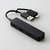 ELECOM USBHUB2.0 Type-C変換アダプタ付き カラフルモデル バスパワー 4ポート ブラック U2H-CA4003BBK