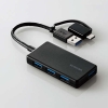ELECOM USBHUB USB5Gbps Type-C変換アダプタ付き コンパクト バスパワー 4ポート ブラック U3H-CA4004BBK
