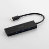 ELECOM USBHUB TypeC 5Gpbs USB-A×3 Type-C-×1 USB PD 100W対応 バスパワー 4ポート ブラック U3HC-H040PBK