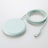 ELECOM Qi規格対応ワイヤレス充電器 5W 卓上 ケーブル一体 1m グリーン W-QA25GN