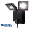 OPTEX LEDセンサーライト ON/OFFタイプ ブラック 2灯型 昼光色 5700K 1500lm 防水IP45 LA-24(BL)