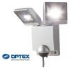 OPTEX LEDセンサーライト ON/OFFタイプ シルバー 2灯型 昼光色 5700K 1500lm 防水IP45 LA-24(S)