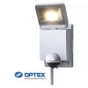 OPTEX LEDセンサーライト ON/OFFタイプ シルバー 1灯型 電球色 2700K 750lm 防水IP45 LA-12(S)