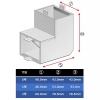 フソー化成 ケーブル用ダクト入・出隅 1号 ケーブル用ダクト入・出隅 1号 FCK-1W 画像2